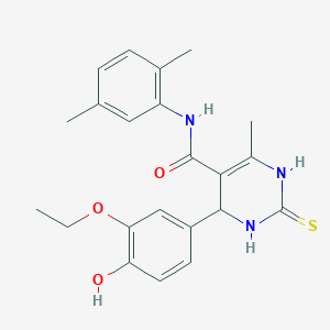 N-(2,5-dimethylphenyl)-4-(3-ethoxy-4-hydroxyphenyl)-6-methyl-2-thioxo-1,2,3,4-tetrahydropyrimidine-5-carboxamide