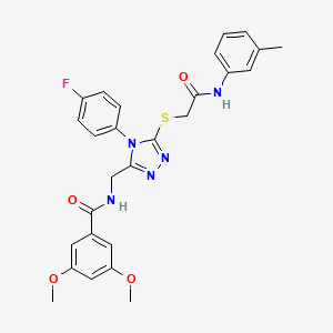 N-((4-(4-fluorophenyl)-5-((2-oxo-2-(m-tolylamino)ethyl)thio)-4H-1,2,4-triazol-3-yl)methyl)-3,5-dimethoxybenzamide