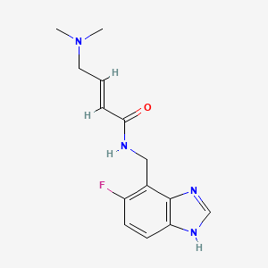 (E)-4-(Dimethylamino)-N-[(5-fluoro-1H-benzimidazol-4-yl)methyl]but-2-enamide