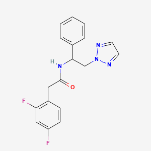 2-(2,4-difluorophenyl)-N-(1-phenyl-2-(2H-1,2,3-triazol-2-yl)ethyl)acetamide