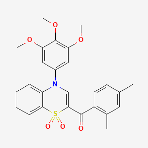 (2,4-dimethylphenyl)[1,1-dioxido-4-(3,4,5-trimethoxyphenyl)-4H-1,4-benzothiazin-2-yl]methanone