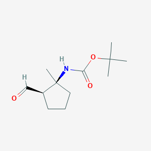molecular formula C12H21NO3 B2469366 N-Boc-(+/-)-cis 2-amino-2-methyl-cyclopentane-carbaldehyde CAS No. 1335031-56-5