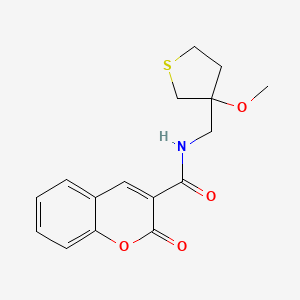 molecular formula C16H17NO4S B2469376 N-((3-methoxytetrahydrothiophen-3-yl)methyl)-2-oxo-2H-chromene-3-carboxamide CAS No. 1448136-83-1