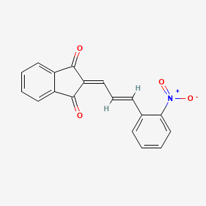 molecular formula C18H11NO4 B2469396 2-[(2E)-3-(2-nitrophenyl)prop-2-en-1-ylidene]-2,3-dihydro-1H-indene-1,3-dione CAS No. 554436-81-6