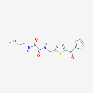 molecular formula C15H16N2O4S2 B2469397 N-(2-methoxyethyl)-N'-{[5-(thiophene-2-carbonyl)thiophen-2-yl]methyl}ethanediamide CAS No. 1797299-04-7