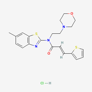 molecular formula C21H24ClN3O2S2 B2469414 (E)-N-(6-methylbenzo[d]thiazol-2-yl)-N-(2-morpholinoethyl)-3-(thiophen-2-yl)acrylamide hydrochloride CAS No. 1217255-34-9