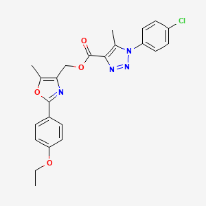 molecular formula C23H21ClN4O4 B2469424 [2-(4-ethoxyphenyl)-5-methyl-1,3-oxazol-4-yl]methyl 1-(4-chlorophenyl)-5-methyl-1H-1,2,3-triazole-4-carboxylate CAS No. 946214-24-0