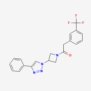 1-(3-(4-phenyl-1H-1,2,3-triazol-1-yl)azetidin-1-yl)-2-(3-(trifluoromethyl)phenyl)ethanone