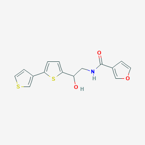 molecular formula C15H13NO3S2 B2469430 N-(2-([2,3'-bithiophen]-5-yl)-2-hydroxyethyl)furan-3-carboxamide CAS No. 2320686-88-0