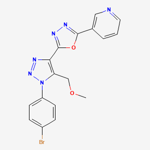 2-(1-(4-bromophenyl)-5-(methoxymethyl)-1H-1,2,3-triazol-4-yl)-5-(pyridin-3-yl)-1,3,4-oxadiazole