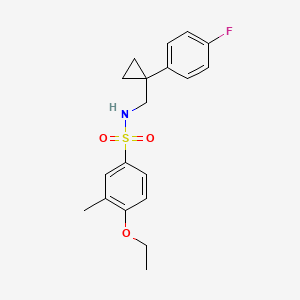molecular formula C19H22FNO3S B2469435 4-ethoxy-N-((1-(4-fluorophenyl)cyclopropyl)methyl)-3-methylbenzenesulfonamide CAS No. 1049463-64-0