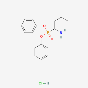 molecular formula C17H23ClNO3P B2469495 Diphenyl 1-amino-3-methylbutylphosphonate hydrochloride CAS No. 1170612-38-0