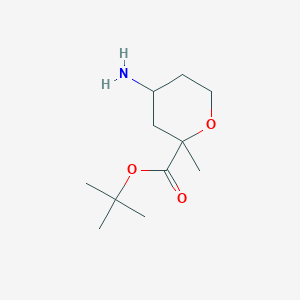 molecular formula C11H21NO3 B2469497 Tert-butyl 4-amino-2-methyloxane-2-carboxylate CAS No. 2248259-66-5