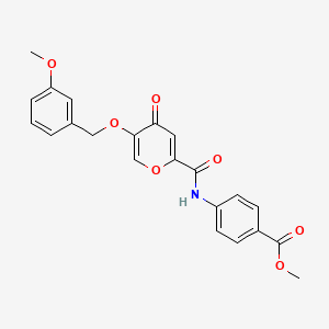 molecular formula C22H19NO7 B2469538 methyl 4-(5-((3-methoxybenzyl)oxy)-4-oxo-4H-pyran-2-carboxamido)benzoate CAS No. 1021094-03-0