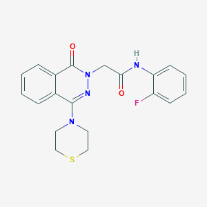 molecular formula C20H19FN4O2S B2469541 N-(2-fluorophenyl)-2-[1-oxo-4-(thiomorpholin-4-yl)-1,2-dihydrophthalazin-2-yl]acetamide CAS No. 1251551-96-8