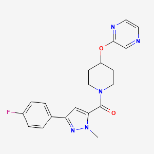 (3-(4-fluorophenyl)-1-methyl-1H-pyrazol-5-yl)(4-(pyrazin-2-yloxy)piperidin-1-yl)methanone