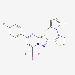 2-[3-(2,5-dimethyl-1H-pyrrol-1-yl)-2-thienyl]-5-(4-fluorophenyl)-7-(trifluoromethyl)pyrazolo[1,5-a]pyrimidine