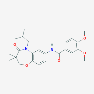 N-(5-isobutyl-3,3-dimethyl-4-oxo-2,3,4,5-tetrahydrobenzo[b][1,4]oxazepin-7-yl)-3,4-dimethoxybenzamide