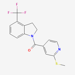 1-[2-(methylsulfanyl)pyridine-4-carbonyl]-4-(trifluoromethyl)-2,3-dihydro-1H-indole