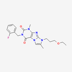 6-(3-Ethoxypropyl)-2-[(2-fluorophenyl)methyl]-4,7-dimethylpurino[7,8-a]imidazole-1,3-dione