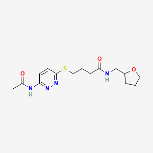 4-((6-acetamidopyridazin-3-yl)thio)-N-((tetrahydrofuran-2-yl)methyl)butanamide