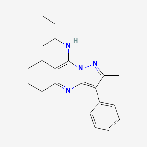 molecular formula C21H26N4 B2469570 N-(butan-2-yl)-2-methyl-3-phenyl-5H,6H,7H,8H-pyrazolo[3,2-b]quinazolin-9-amine CAS No. 899390-45-5