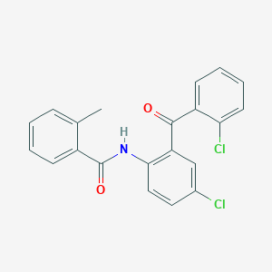 molecular formula C21H15Cl2NO2 B2469572 N-[4-chloro-2-(2-chlorobenzoyl)phenyl]-2-methylbenzamide CAS No. 289628-92-8