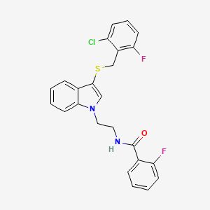 N-[2-[3-[(2-chloro-6-fluorophenyl)methylsulfanyl]indol-1-yl]ethyl]-2-fluorobenzamide