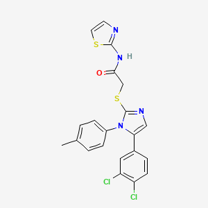 2-((5-(3,4-dichlorophenyl)-1-(p-tolyl)-1H-imidazol-2-yl)thio)-N-(thiazol-2-yl)acetamide
