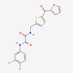 N1-(3-chloro-4-fluorophenyl)-N2-((5-(furan-2-carbonyl)thiophen-2-yl)methyl)oxalamide