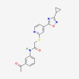 N-(3-acetylphenyl)-2-((4-(3-cyclopropyl-1,2,4-oxadiazol-5-yl)pyridin-2-yl)thio)acetamide