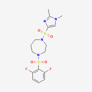 1-((2,6-difluorophenyl)sulfonyl)-4-((1,2-dimethyl-1H-imidazol-4-yl)sulfonyl)-1,4-diazepane