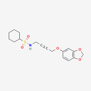 N-(4-(benzo[d][1,3]dioxol-5-yloxy)but-2-yn-1-yl)cyclohexanesulfonamide