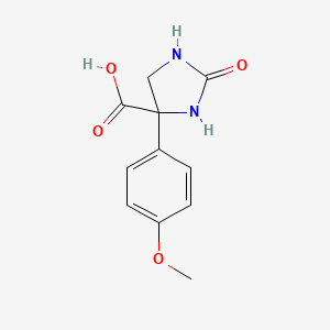 molecular formula C11H12N2O4 B2469626 4-(4-Methoxyphenyl)-2-oxoimidazolidine-4-carboxylic acid CAS No. 2248316-76-7