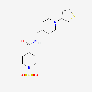 molecular formula C17H31N3O3S2 B2469627 1-(methylsulfonyl)-N-((1-(tetrahydrothiophen-3-yl)piperidin-4-yl)methyl)piperidine-4-carboxamide CAS No. 2034476-72-5