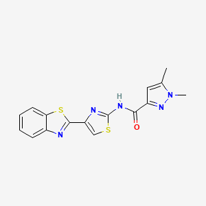 N-(4-(benzo[d]thiazol-2-yl)thiazol-2-yl)-1,5-dimethyl-1H-pyrazole-3-carboxamide