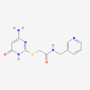 molecular formula C12H13N5O2S B2469652 2-((4-amino-6-oxo-1,6-dihydropyrimidin-2-yl)thio)-N-(pyridin-3-ylmethyl)acetamide CAS No. 868212-47-9