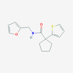 molecular formula C15H17NO2S B2469654 N-(furan-2-ylmethyl)-1-(thiophen-2-yl)cyclopentanecarboxamide CAS No. 1049526-10-4