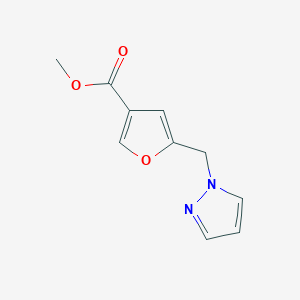 molecular formula C10H10N2O3 B2469656 methyl 5-[(1H-pyrazol-1-yl)methyl]furan-3-carboxylate CAS No. 2253640-30-9