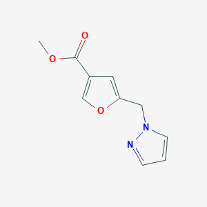 molecular formula C10H10N2O3 B2469656 Methyl 5-(pyrazol-1-ylmethyl)furan-3-carboxylate CAS No. 2253640-30-9