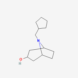 molecular formula C13H23NO B2469659 (1R,5S)-8-(cyclopentylmethyl)-8-azabicyclo[3.2.1]octan-3-ol CAS No. 1341491-34-6
