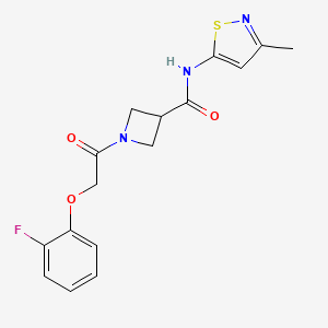 molecular formula C16H16FN3O3S B2469660 1-(2-(2-fluorophenoxy)acetyl)-N-(3-methylisothiazol-5-yl)azetidine-3-carboxamide CAS No. 1705344-15-5