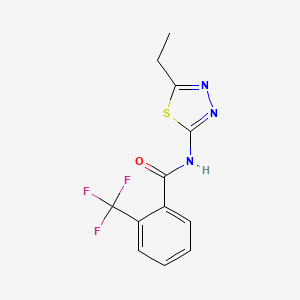 molecular formula C12H10F3N3OS B2469662 N-(5-ethyl-1,3,4-thiadiazol-2-yl)-2-(trifluoromethyl)benzamide CAS No. 391863-98-2