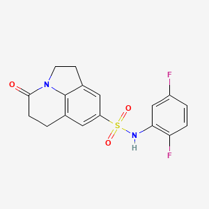molecular formula C17H14F2N2O3S B2469665 N-(2,5-difluorophenyl)-11-oxo-1-azatricyclo[6.3.1.0^{4,12}]dodeca-4(12),5,7-triene-6-sulfonamide CAS No. 898419-63-1