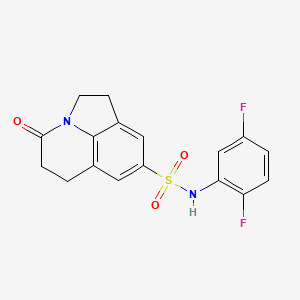 molecular formula C17H14F2N2O3S B2469665 N-(2,5-difluorophenyl)-4-oxo-2,4,5,6-tetrahydro-1H-pyrrolo[3,2,1-ij]quinoline-8-sulfonamide CAS No. 898419-63-1