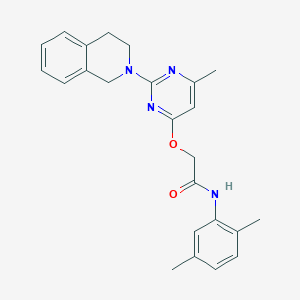 molecular formula C24H26N4O2 B2469668 2-{[2-(3,4-dihydroisoquinolin-2(1H)-yl)-6-methylpyrimidin-4-yl]oxy}-N-(2,5-dimethylphenyl)acetamide CAS No. 1251673-63-8