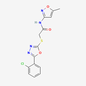 2-((5-(2-chlorophenyl)-1,3,4-oxadiazol-2-yl)thio)-N-(5-methylisoxazol-3-yl)acetamide