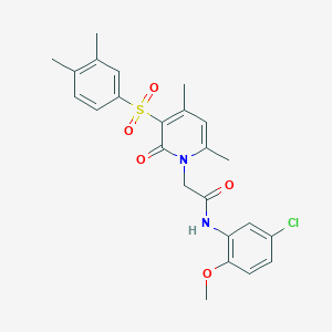 molecular formula C24H25ClN2O5S B2469714 N-(5-chloro-2-methoxyphenyl)-2-[3-(3,4-dimethylbenzenesulfonyl)-4,6-dimethyl-2-oxo-1,2-dihydropyridin-1-yl]acetamide CAS No. 946253-47-0
