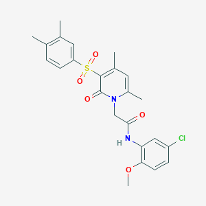 molecular formula C24H25ClN2O5S B2469714 N-(5-chloro-2-methoxyphenyl)-2-(3-((3,4-dimethylphenyl)sulfonyl)-4,6-dimethyl-2-oxopyridin-1(2H)-yl)acetamide CAS No. 946253-47-0