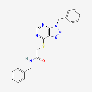 molecular formula C20H18N6OS B2469719 N-benzyl-2-(3-benzyltriazolo[4,5-d]pyrimidin-7-yl)sulfanylacetamide CAS No. 863452-94-2